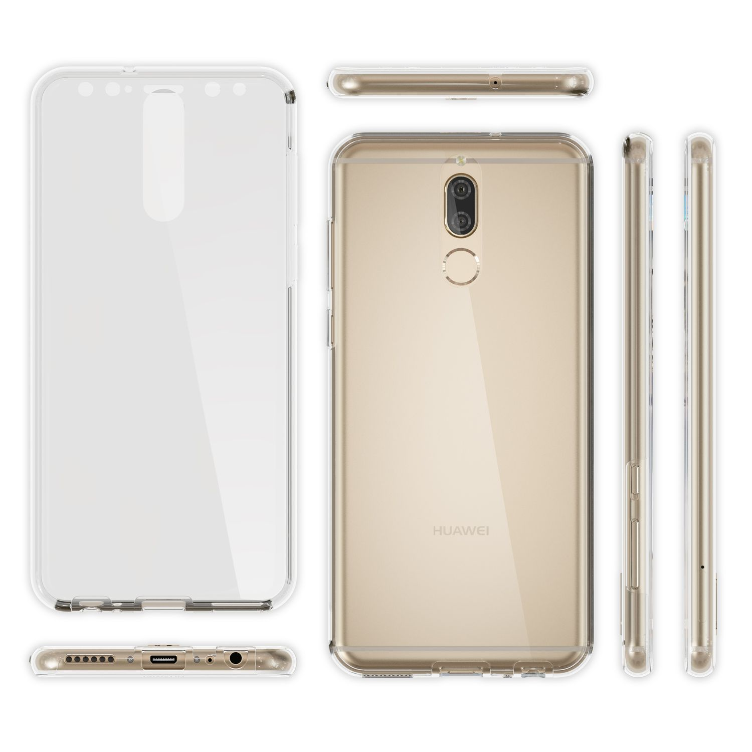 NALIA Klare 360 Lite, Grad Silikon Backcover, Huawei, Hülle, 10 Transparent Mate