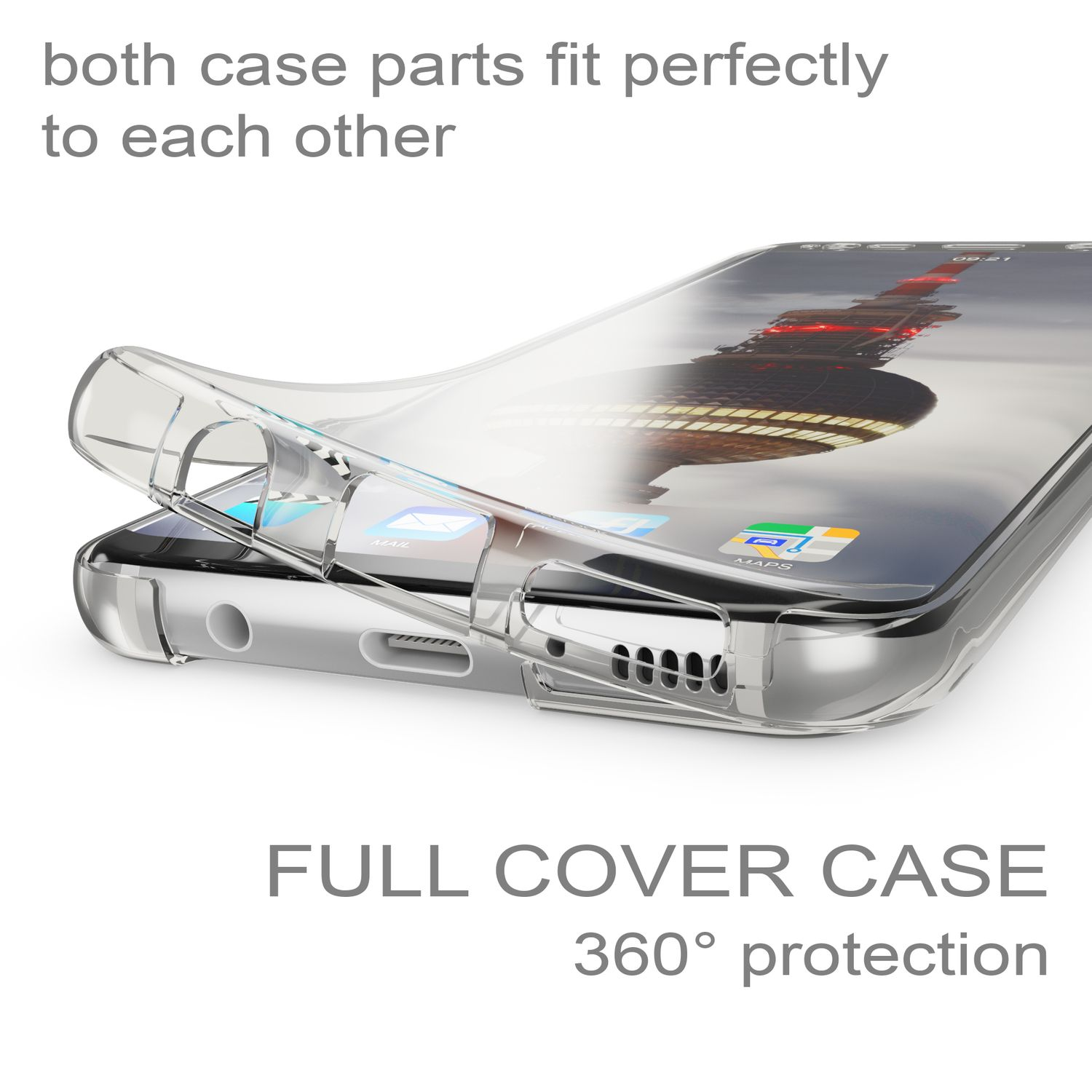 Galaxy Grau Klare Backcover, Plus, NALIA Samsung, Silikon 360 Hülle, Grad S8