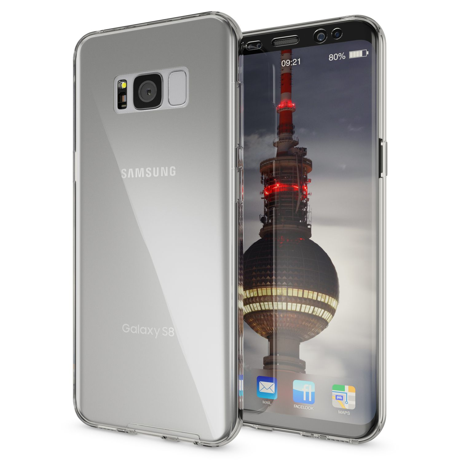 Grau S8, Klare Samsung, Grad Hülle, NALIA Backcover, Silikon Galaxy 360