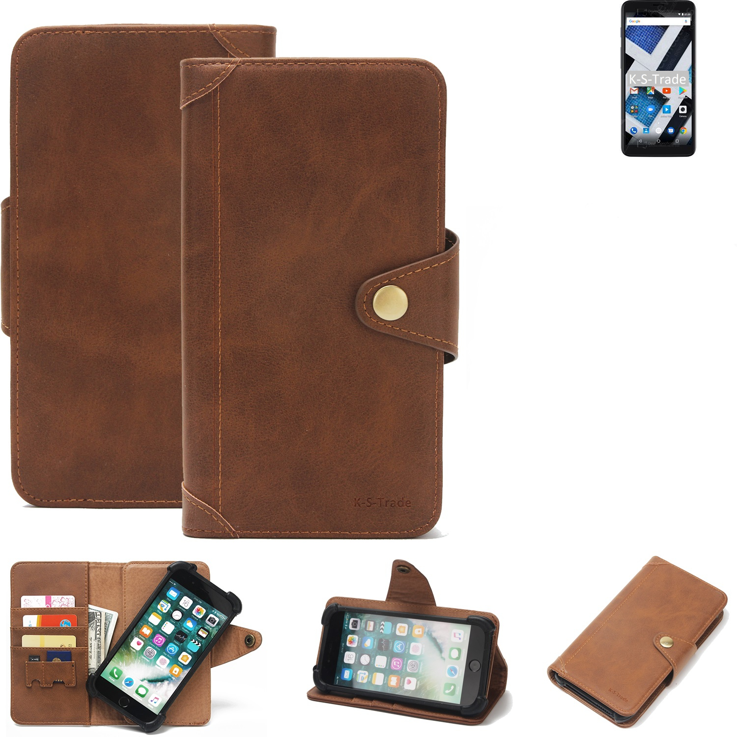 K-S-TRADE Schutzhülle, Bookcover, Archos, Core braun 55S Ultra