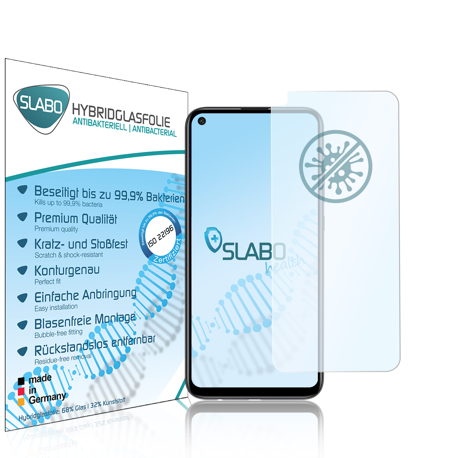 SLABO antibakterielle flexible Hybridglasfolie Displayschutz(für Huawei E) Lite P40