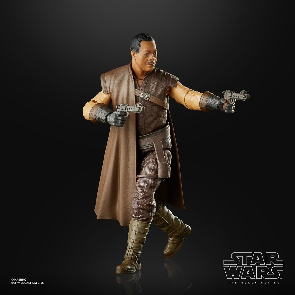 Star Wars Actionfigur, Lando Calrissian, braunes Outfit, Waffen haltend.