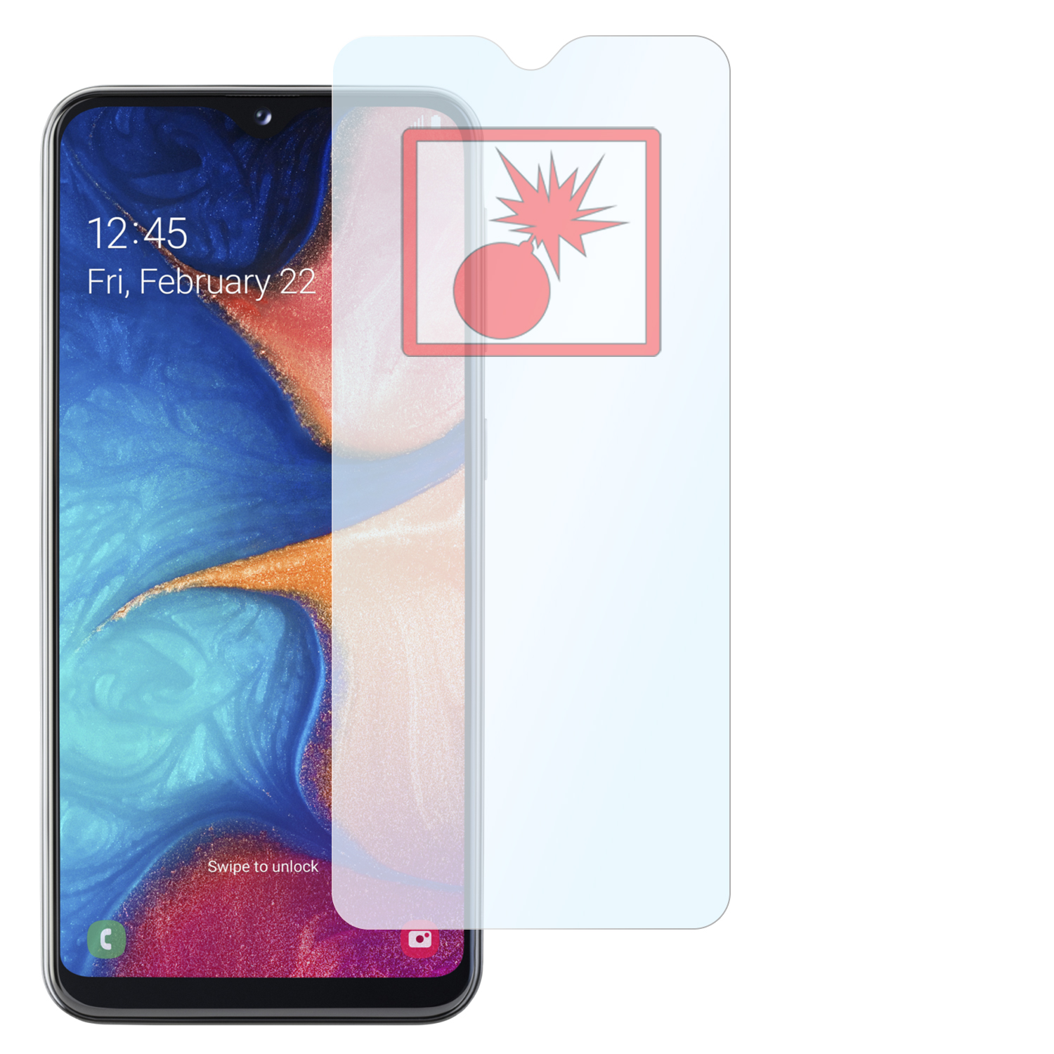 Galaxy 2x A20e) SLABO Shockproof flexible Panzerschutzfolie Samsung Displayschutz(für