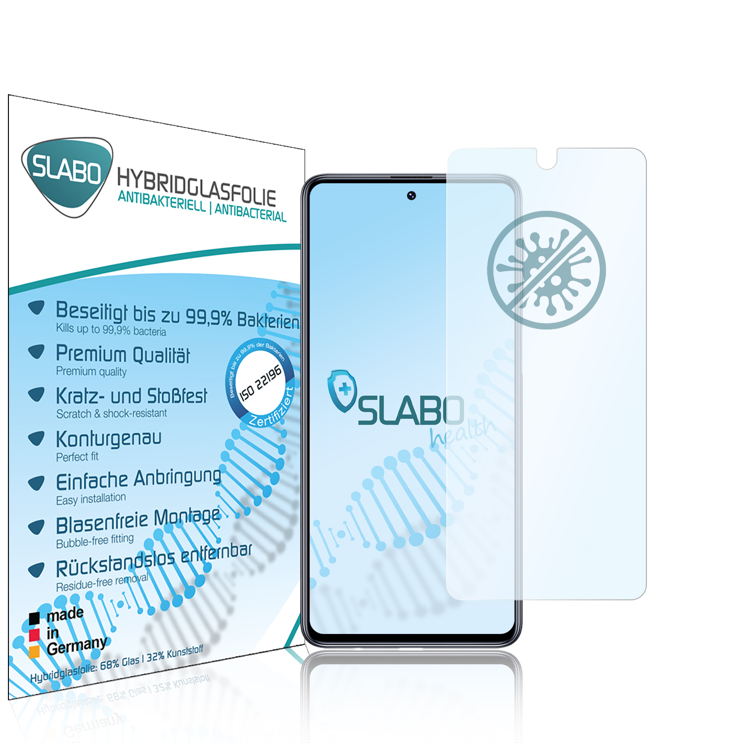 SLABO antibakterielle flexible Hybridglasfolie Displayschutz(für Samsung M31s) Galaxy