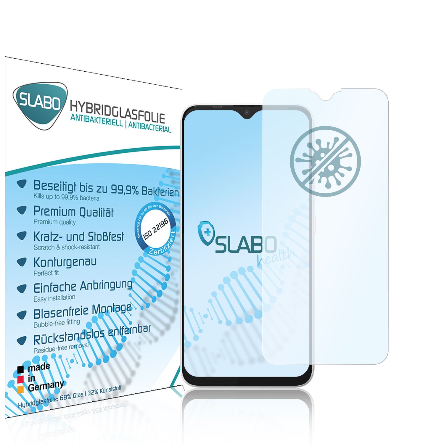 SLABO antibakterielle flexible Hybridglasfolie GS4) Gigaset Displayschutz(für