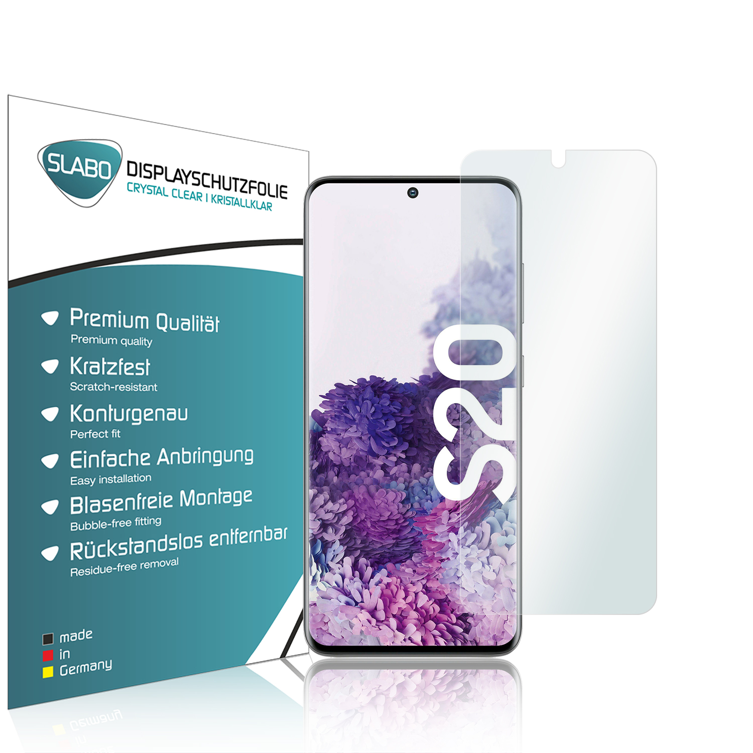 SLABO 4 x Samsung Galaxy Displayschutzfolie Displayschutz(für S20 | (4G \