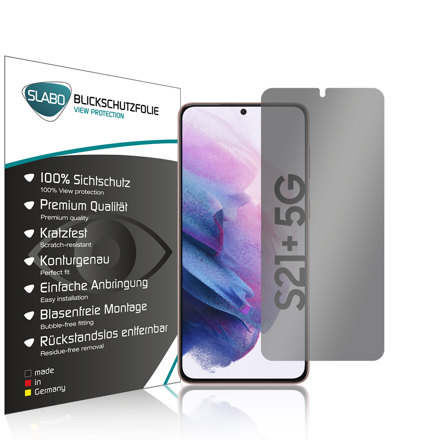 | S21+ (5G)) Blickschutzfolie 4-Way Displayschutz(für SLABO 360° Sichtschutz S21 Plus Galaxy Samsung