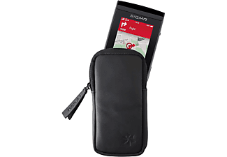 HONJU BIKE Echtledertasche für den Sigma ROX 12.0 Sport GPS Computer (Schwarz)