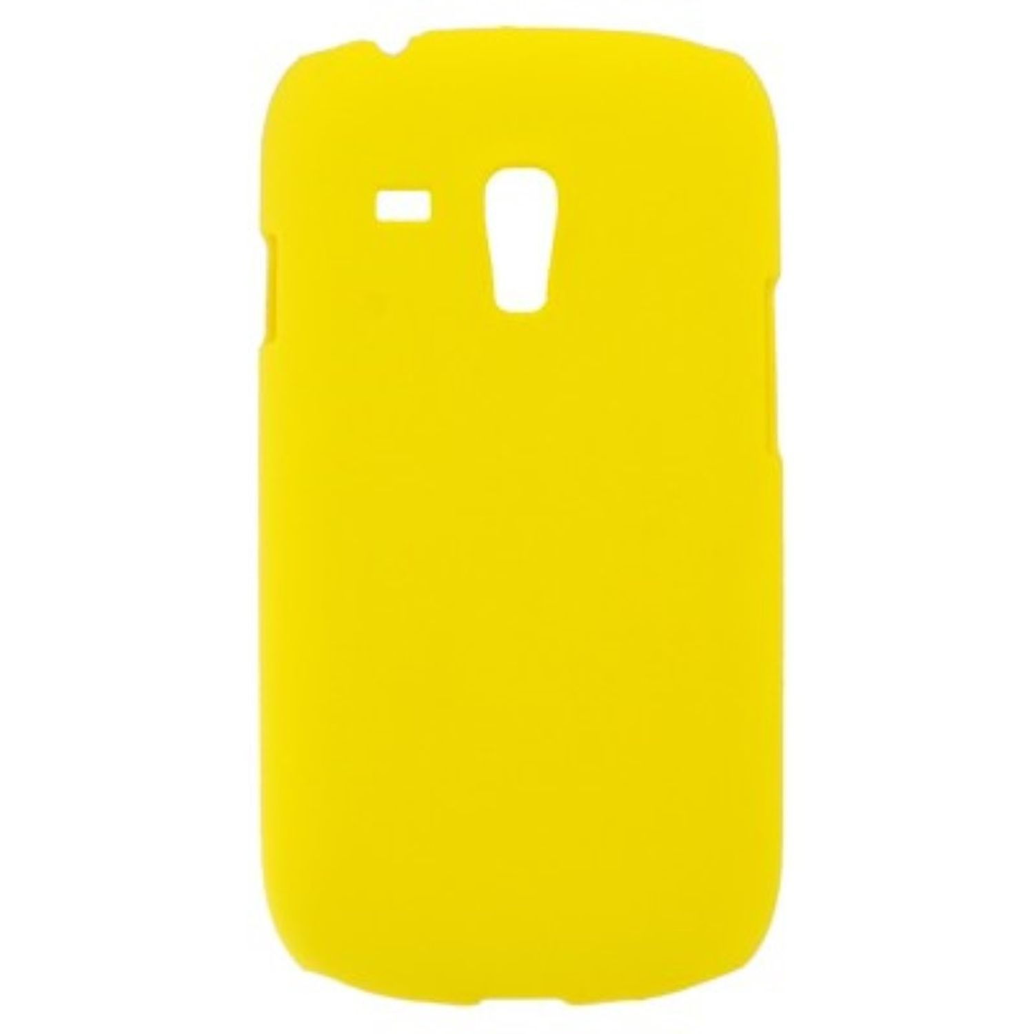Eine gelbe Handyhülle. Sie hat ein schlichtes Design.