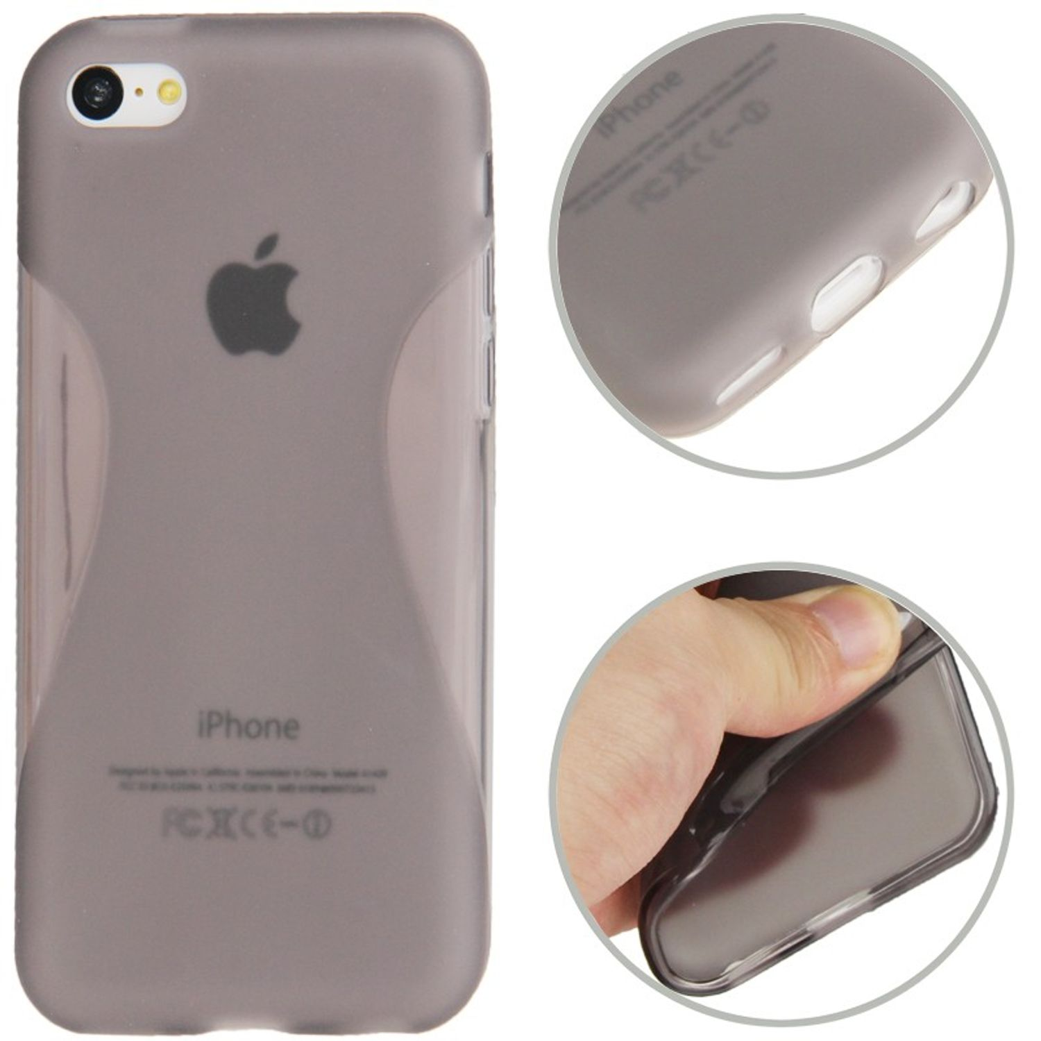 DESIGN Apple, Handyhülle, KÖNIG iPhone Grau 5c, Backcover,