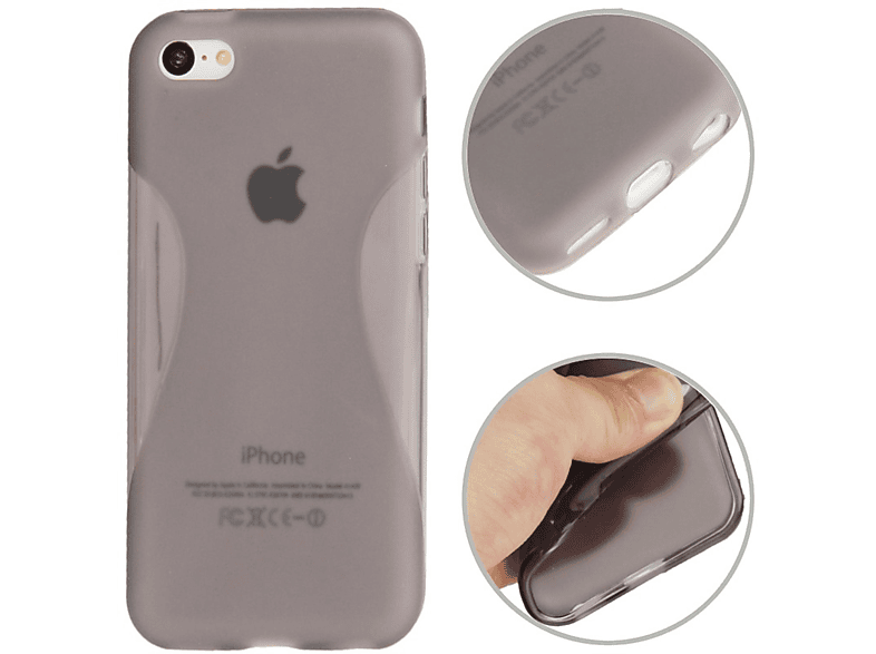 Handyhülle, Grau Apple, DESIGN iPhone Backcover, 5c, KÖNIG
