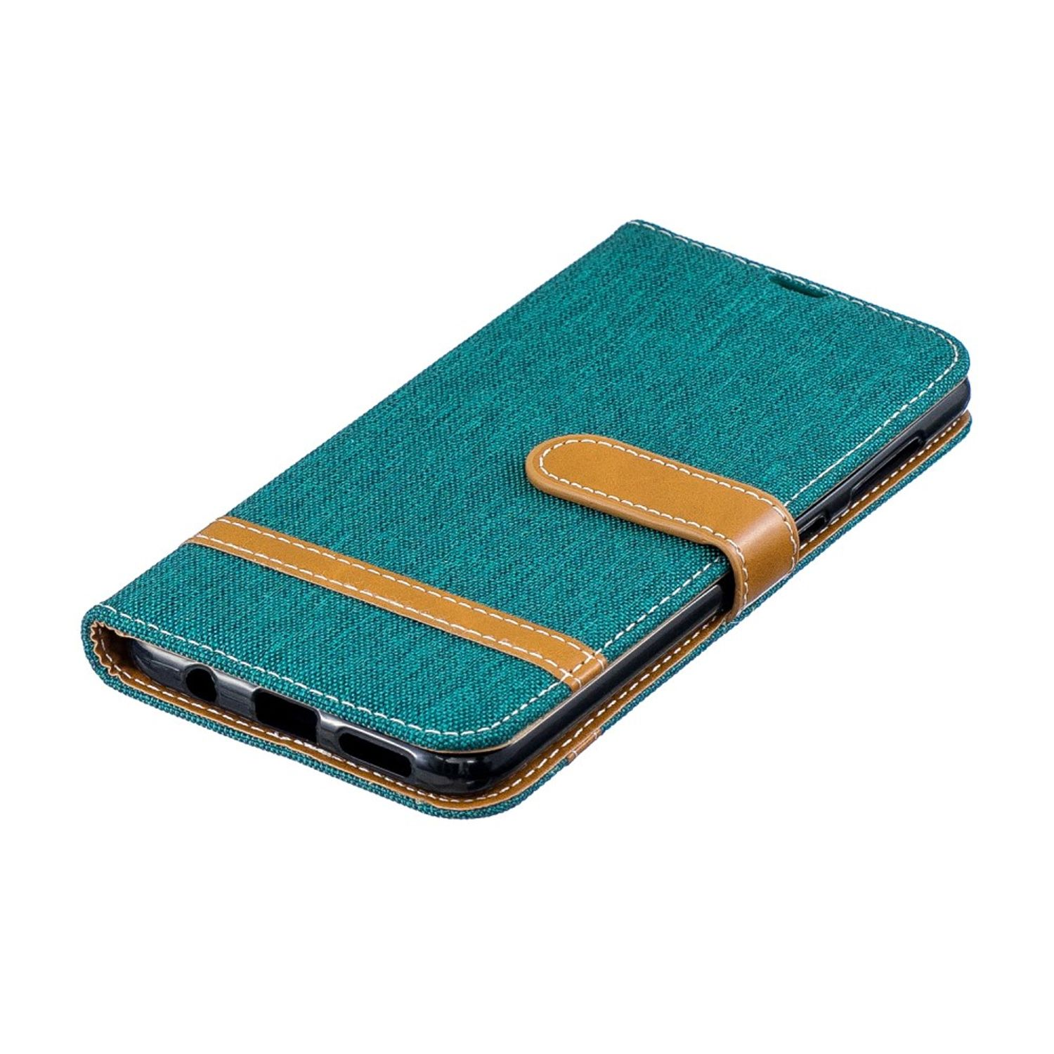 Samsung, DESIGN Schutzhülle, Bookcover, Grün Galaxy KÖNIG A50,