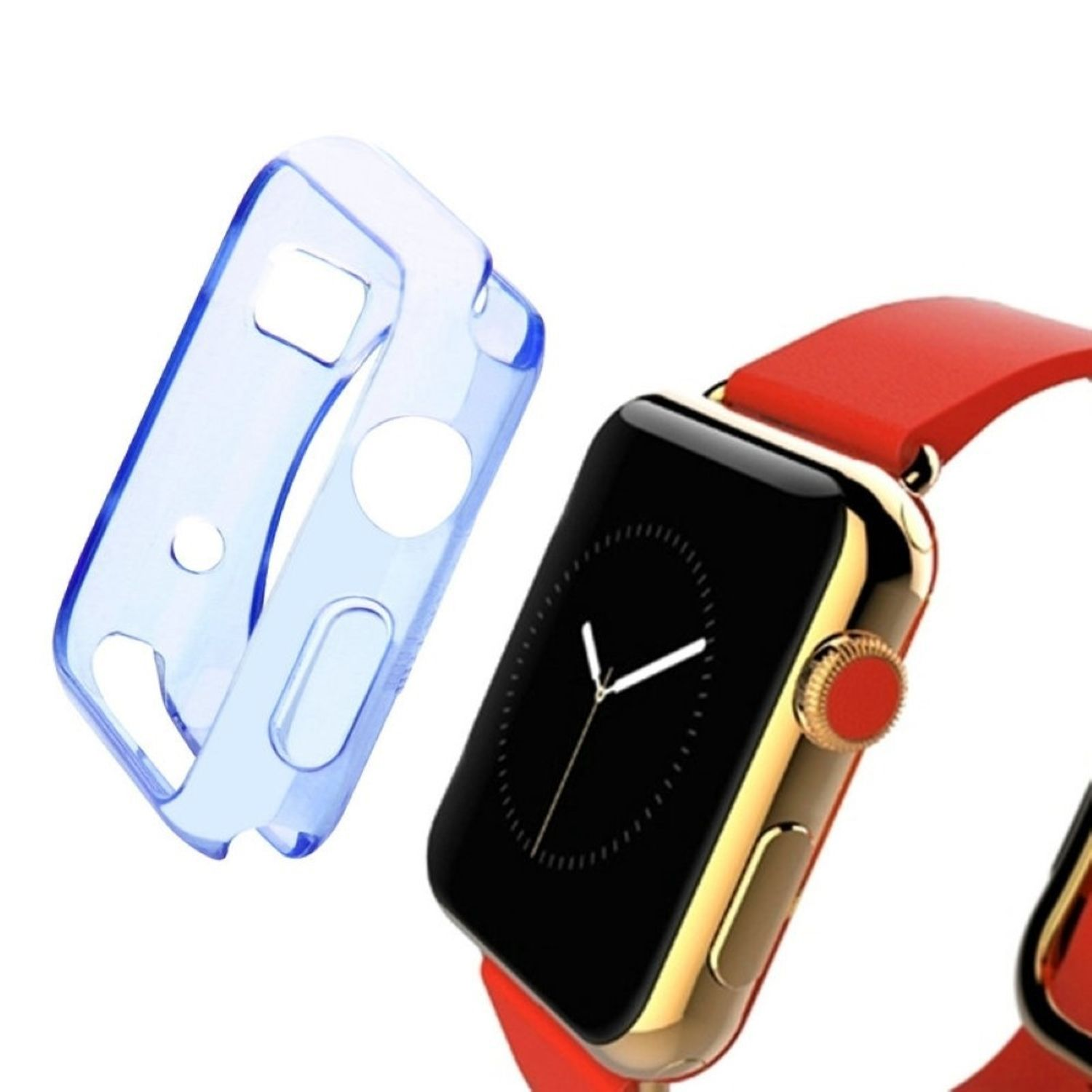 KÖNIG DESIGN Watch Blau Kunststoff, Apple Bookcover für Hülle Watch Hülle