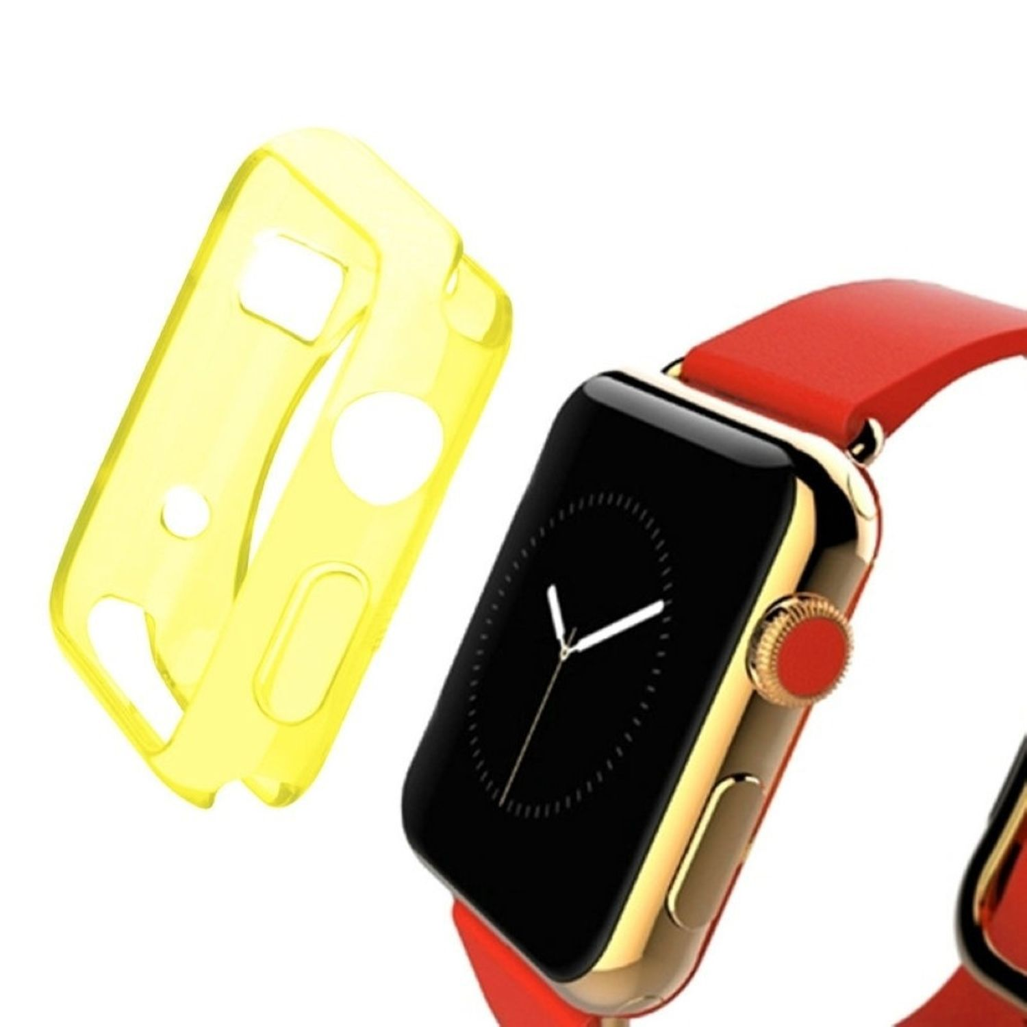 Apple Watch Bookcover DESIGN KÖNIG Hülle Kunststoff, Gelb Watch Hülle für