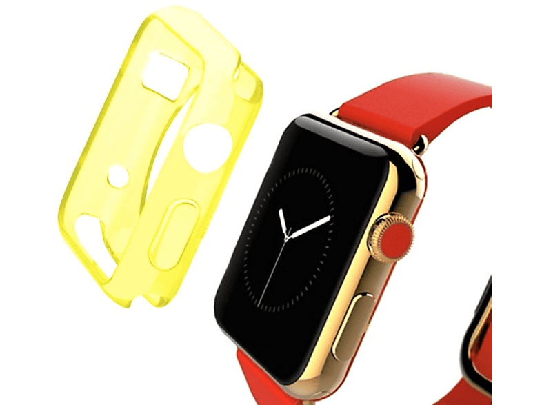 Apple Watch Bookcover DESIGN KÖNIG Hülle Kunststoff, Gelb Watch Hülle für