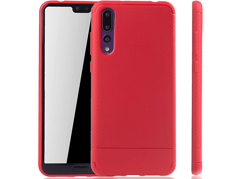 KÖNIG DESIGN Schutzhülle, Backcover, Huawei, P20 Pro, Rot