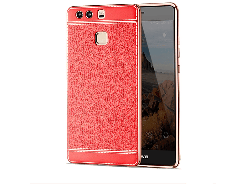 KÖNIG DESIGN Schutzhülle, Backcover, Huawei, P10, Rot