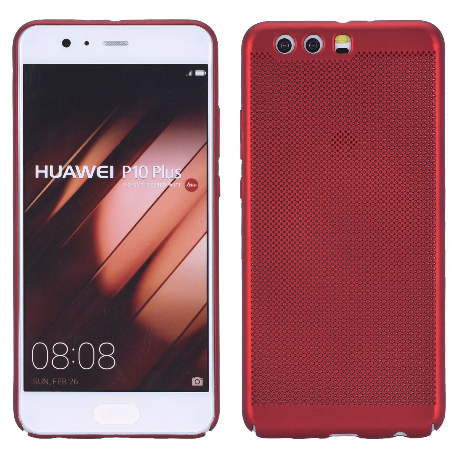 Schutzhülle, Rot Plus, KÖNIG DESIGN P10 Huawei, Backcover,