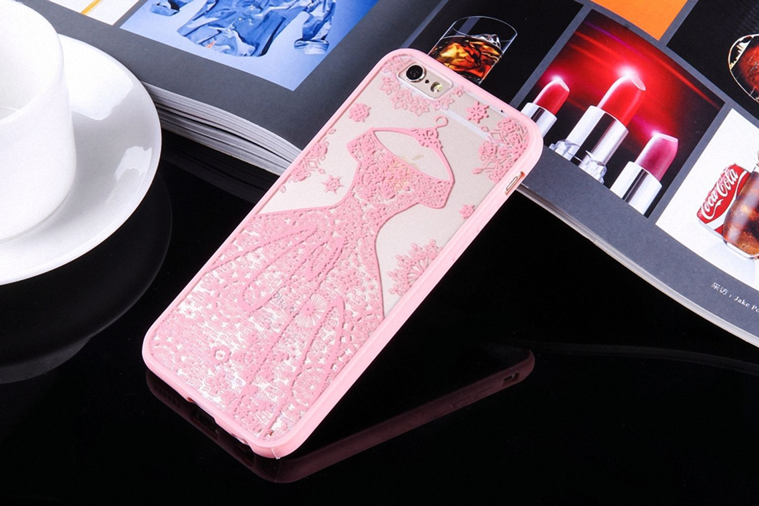 Rosa Apple, Plus, 8 KÖNIG Backcover, DESIGN iPhone Handyhülle,