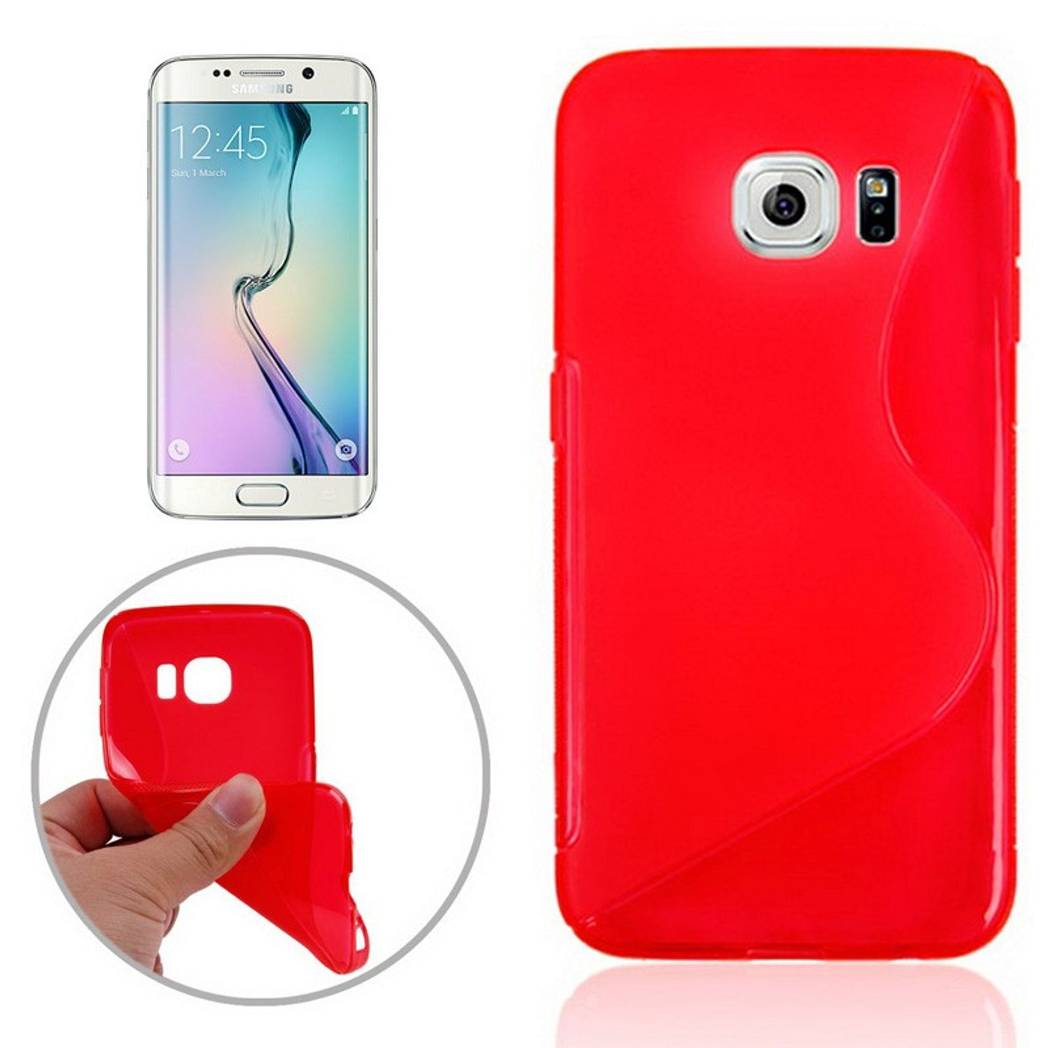 KÖNIG DESIGN Schutzhülle, Backcover, Samsung, Rot Galaxy S6 Edge