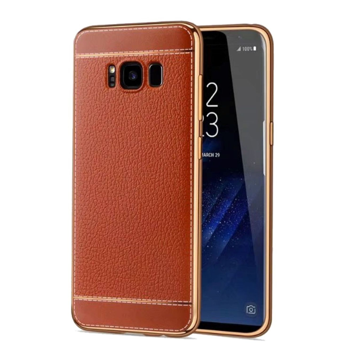 Samsung, Braun Galaxy Backcover, DESIGN S7, Schutzhülle, KÖNIG
