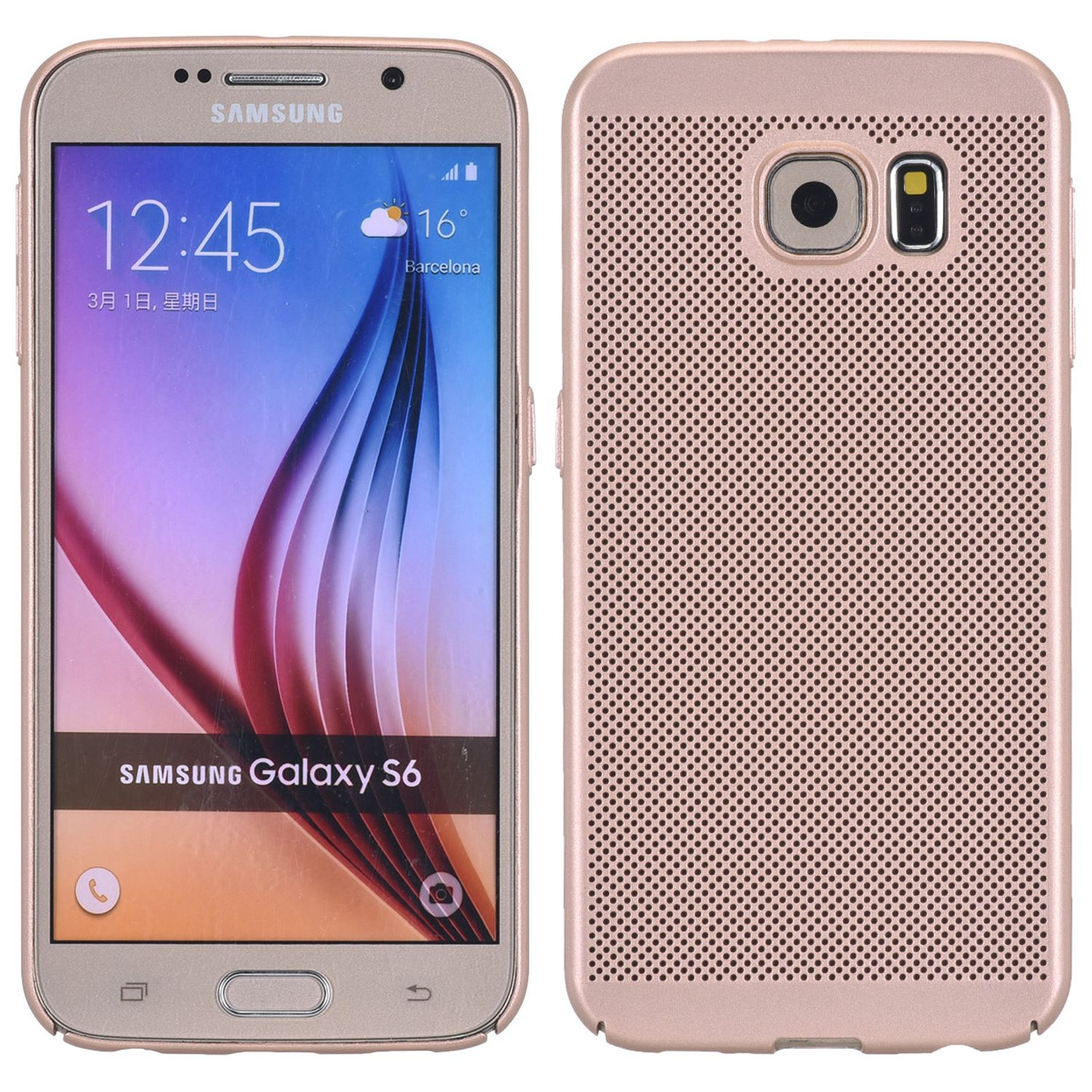 KÖNIG DESIGN Edge, Gold Backcover, Galaxy S6 Schutzhülle, Samsung