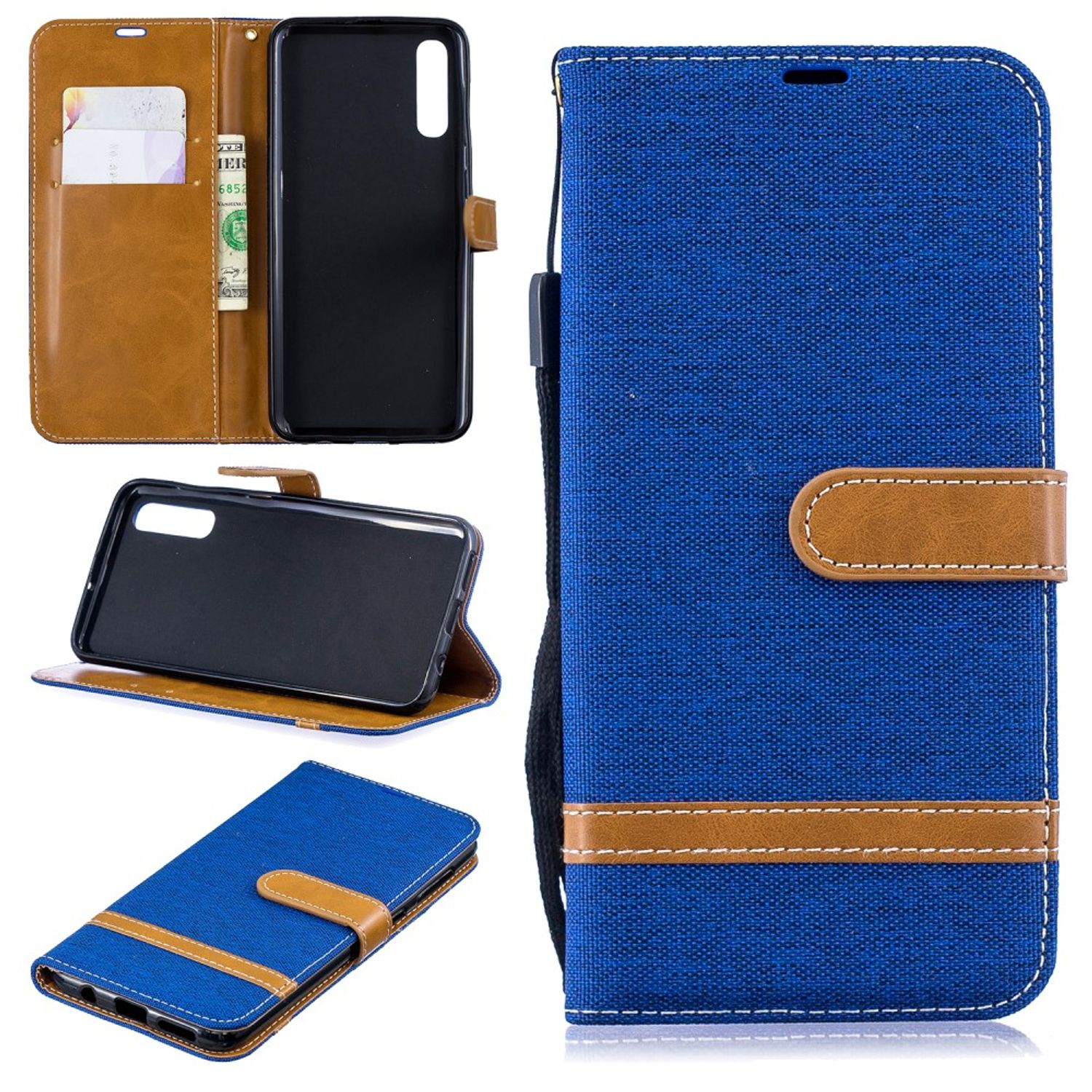 KÖNIG DESIGN Schutzhülle, Blau Bookcover, Samsung, Galaxy A50