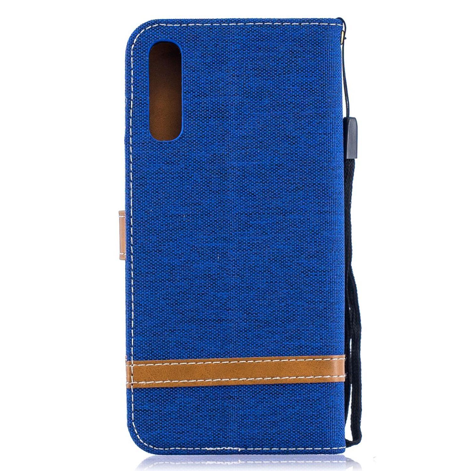 Samsung, Galaxy A50, Blau Bookcover, KÖNIG DESIGN Schutzhülle,