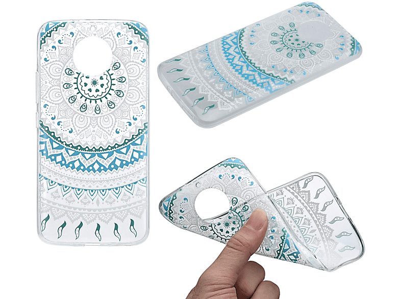 KÖNIG DESIGN Schutzhülle, Backcover, Motorola, Moto G5 Blau Plus