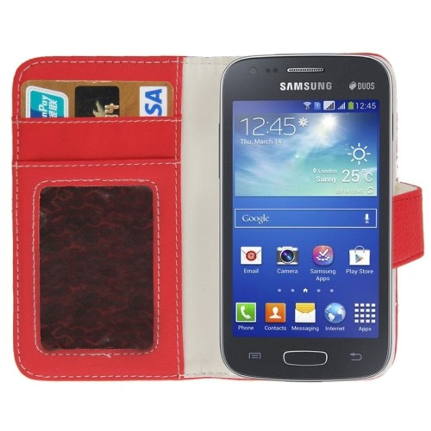 KÖNIG DESIGN Samsung, S7272, Rot Ace Galaxy Backcover, Schutzhülle, 3