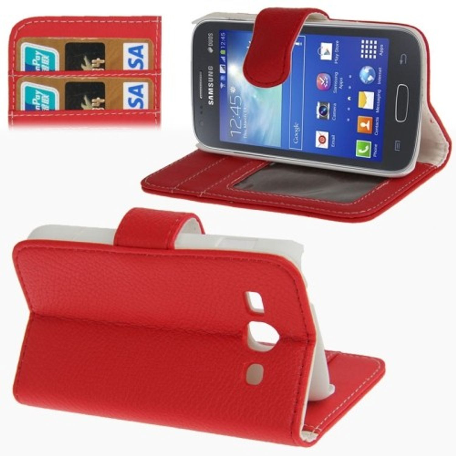 KÖNIG DESIGN Samsung, S7272, Rot Ace Galaxy Backcover, Schutzhülle, 3