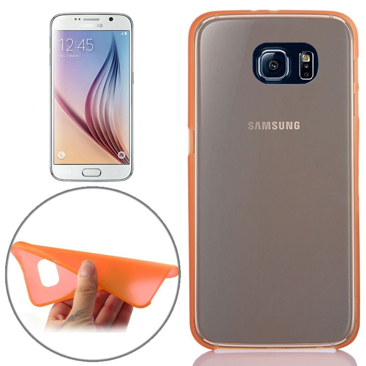KÖNIG DESIGN Schutzhülle, S6, Samsung, Backcover, Orange Galaxy