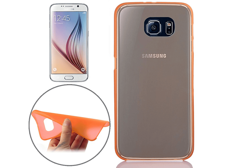 Backcover, Orange DESIGN KÖNIG Samsung, Galaxy S6, Schutzhülle,