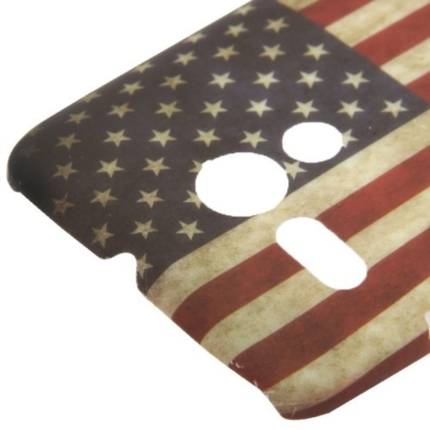 Handyhülle mit US-Flagge-Design. Weißer Hintergrund.