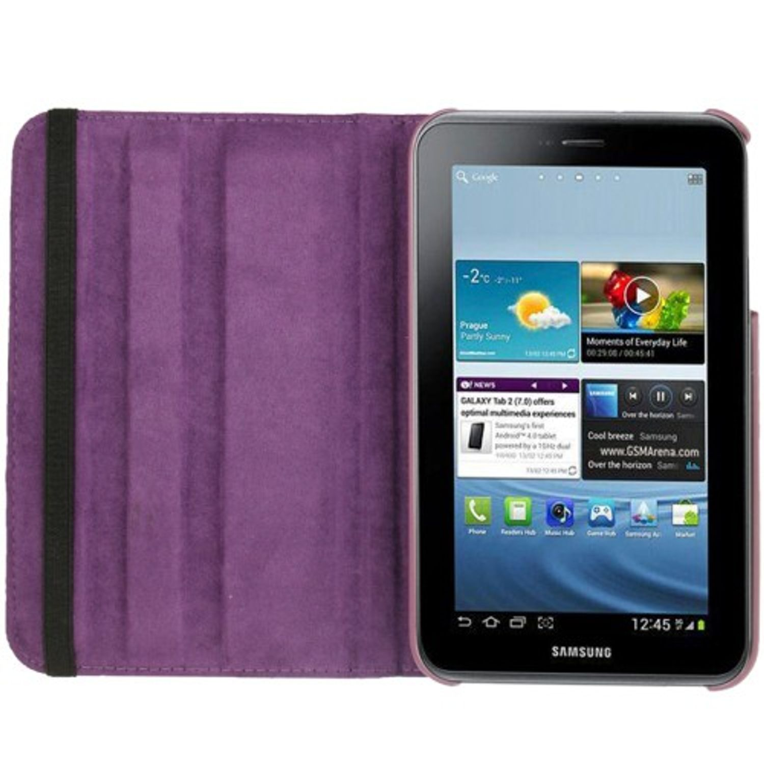 KÖNIG DESIGN Tablet für Bookcover Hülle Kunststoff, Tablet Samsung Violett Hülle