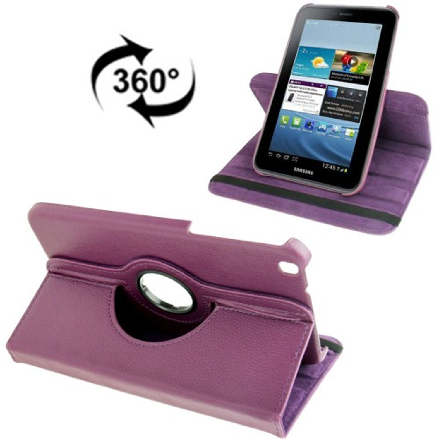 KÖNIG DESIGN Tablet für Bookcover Hülle Kunststoff, Tablet Samsung Violett Hülle