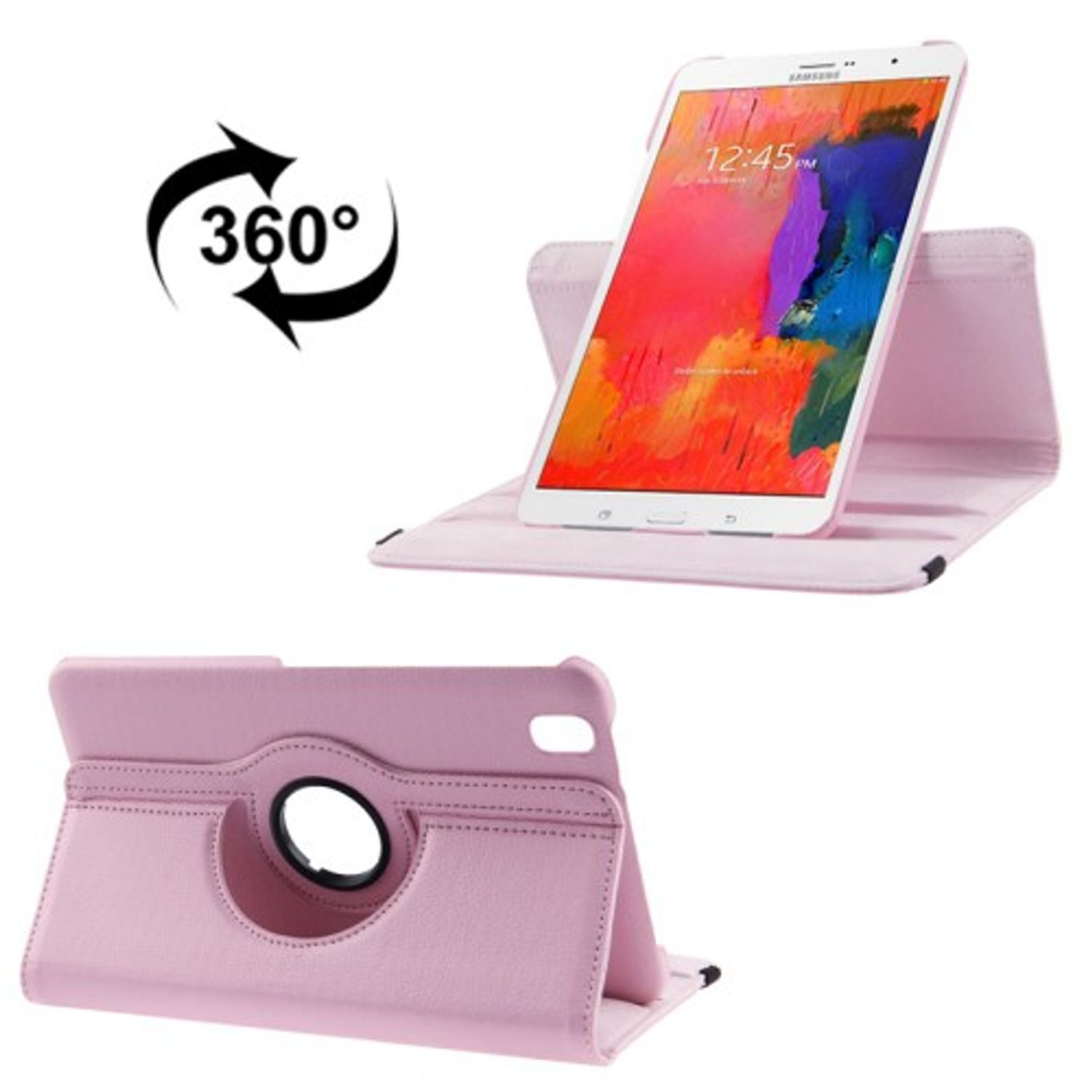 KÖNIG DESIGN Tablet Hülle Tablet Bookcover Rosa Kunststoff, Hülle für Samsung