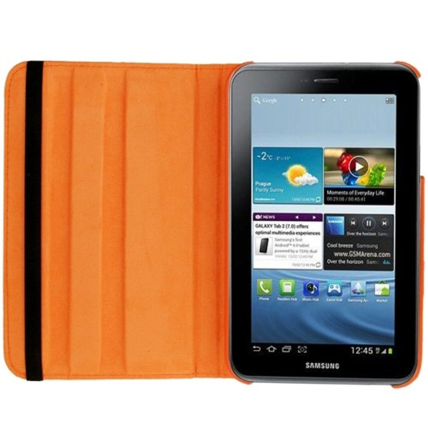 KÖNIG DESIGN Tablet Bookcover Samsung Hülle Tablet Hülle Orange für Kunststoff