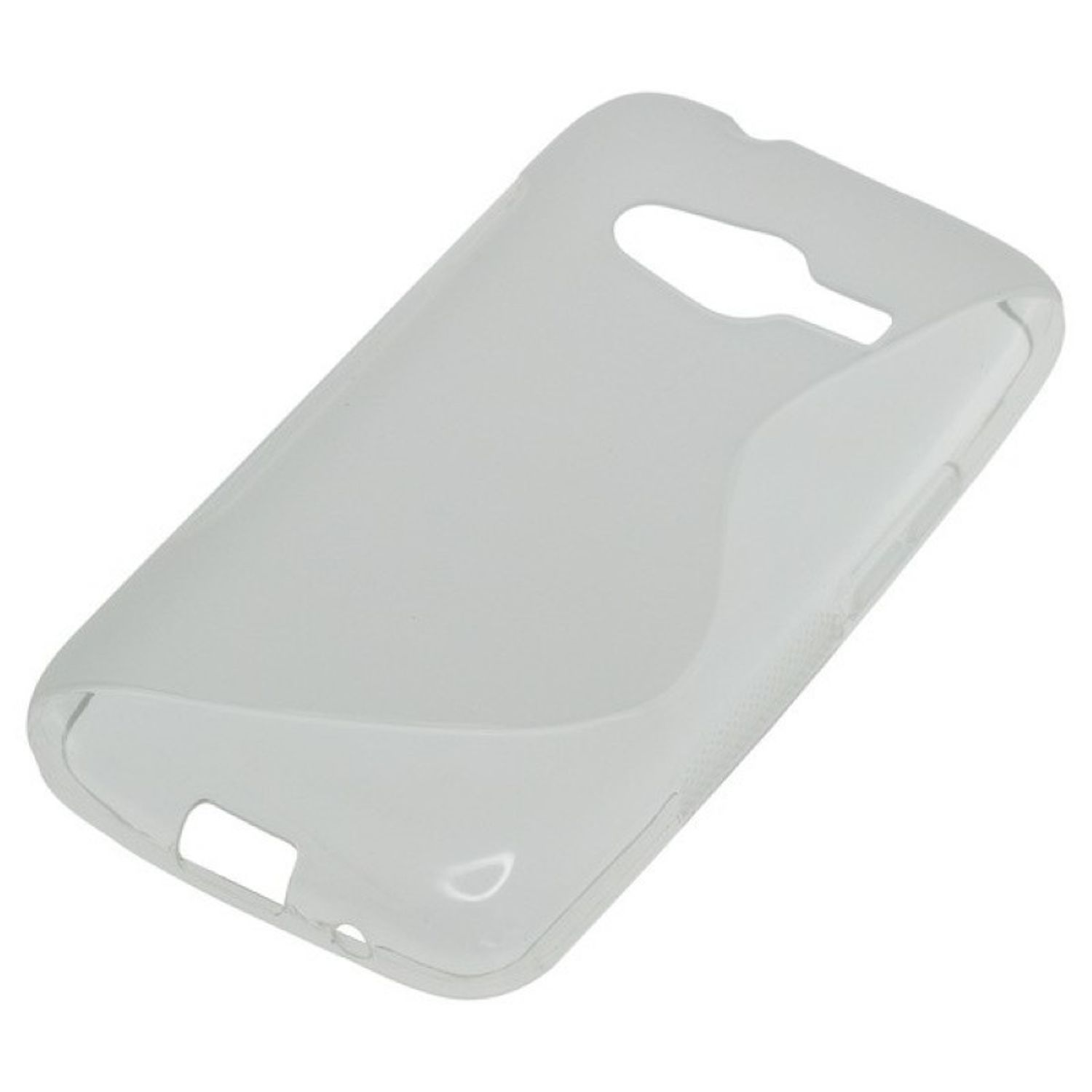 Eine transparente Handyhülle. Es ist eine Schutzhülle für ein Telefon.