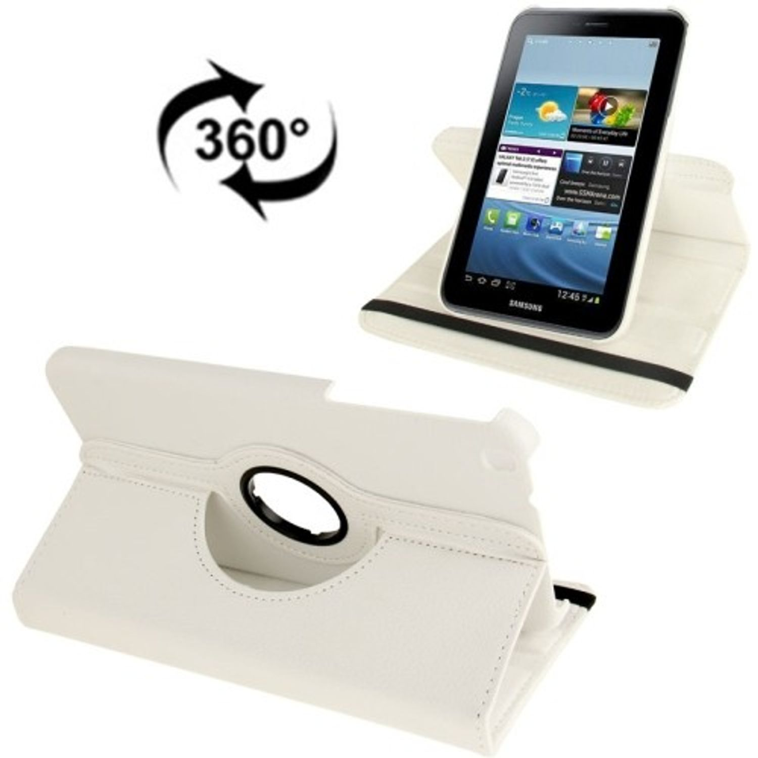 KÖNIG DESIGN Hülle Bookcover Weiß Tablet Kunststoff, Hülle Samsung für Tablet