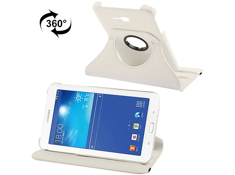 KÖNIG DESIGN Weiß Tablet Hülle Samsung Bookcover Kunststoff, Hülle Tablet für