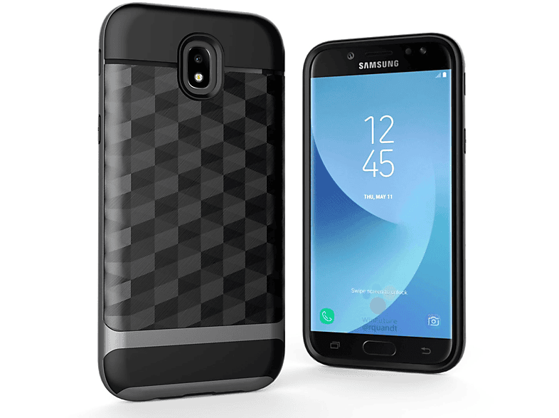 Galaxy J3 DESIGN Grau Backcover, KÖNIG (2017), Samsung, Schutzhülle,