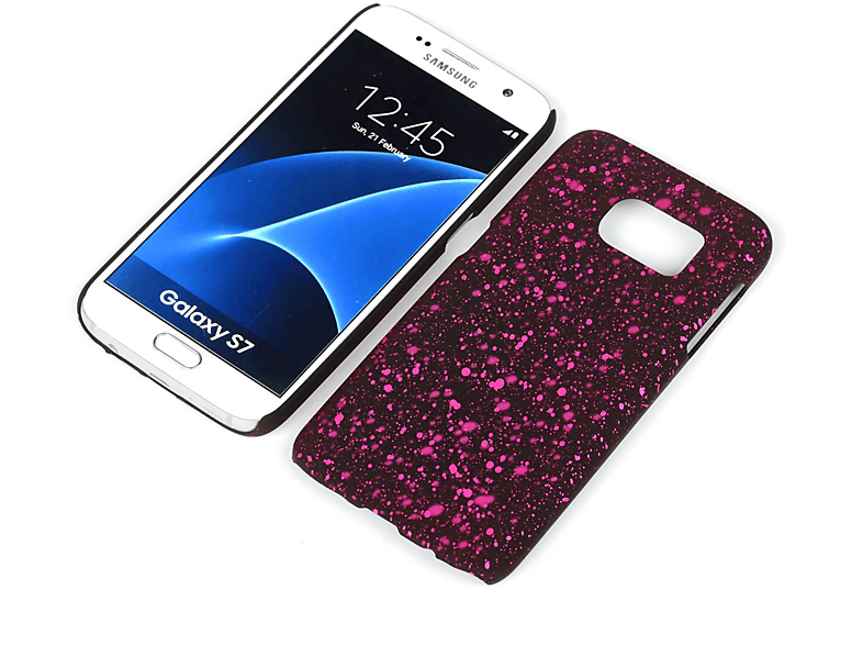 KÖNIG DESIGN Schutzhülle, Backcover, Samsung, Galaxy S7, Schwarz