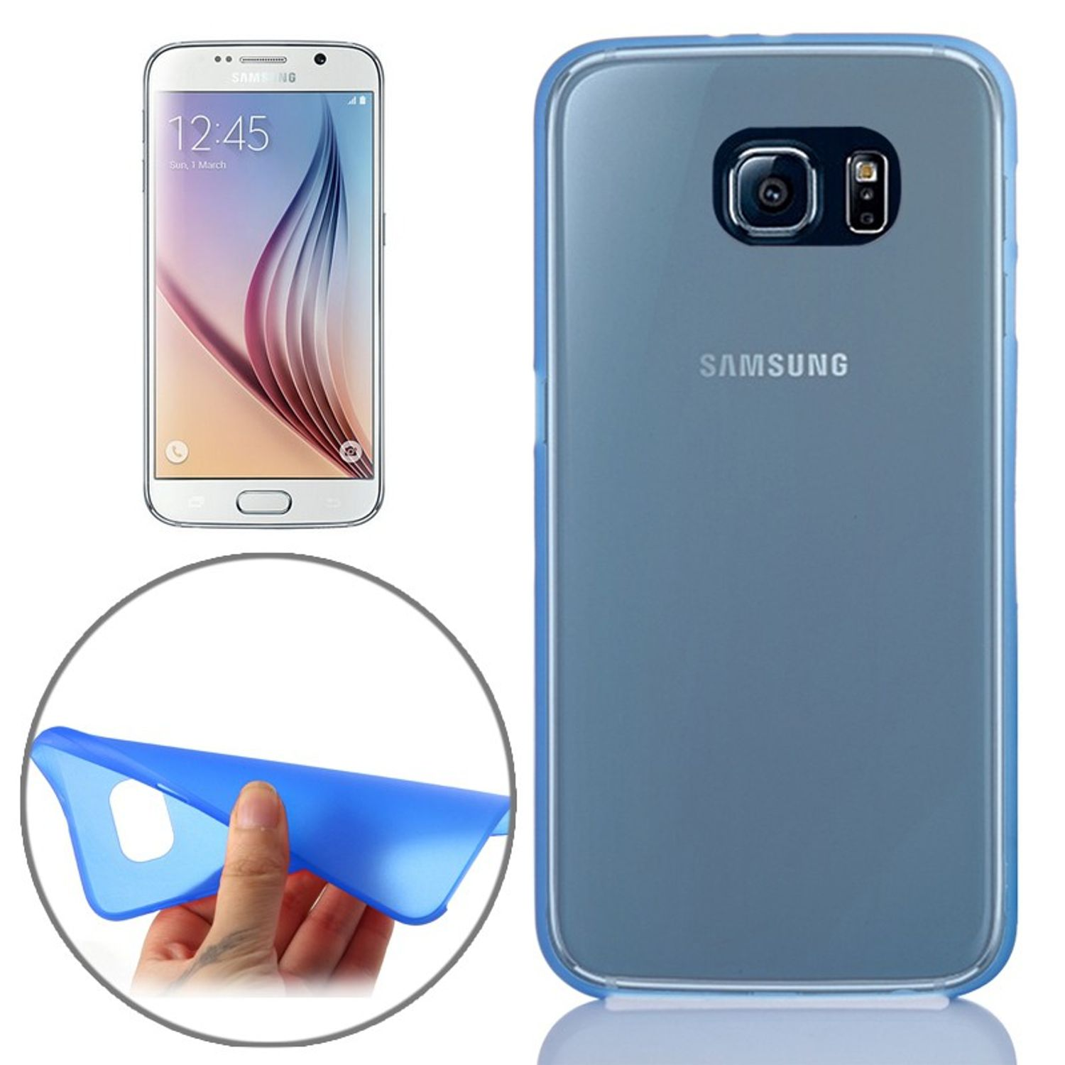 KÖNIG DESIGN Schutzhülle, Backcover, Samsung, S6, Galaxy Blau