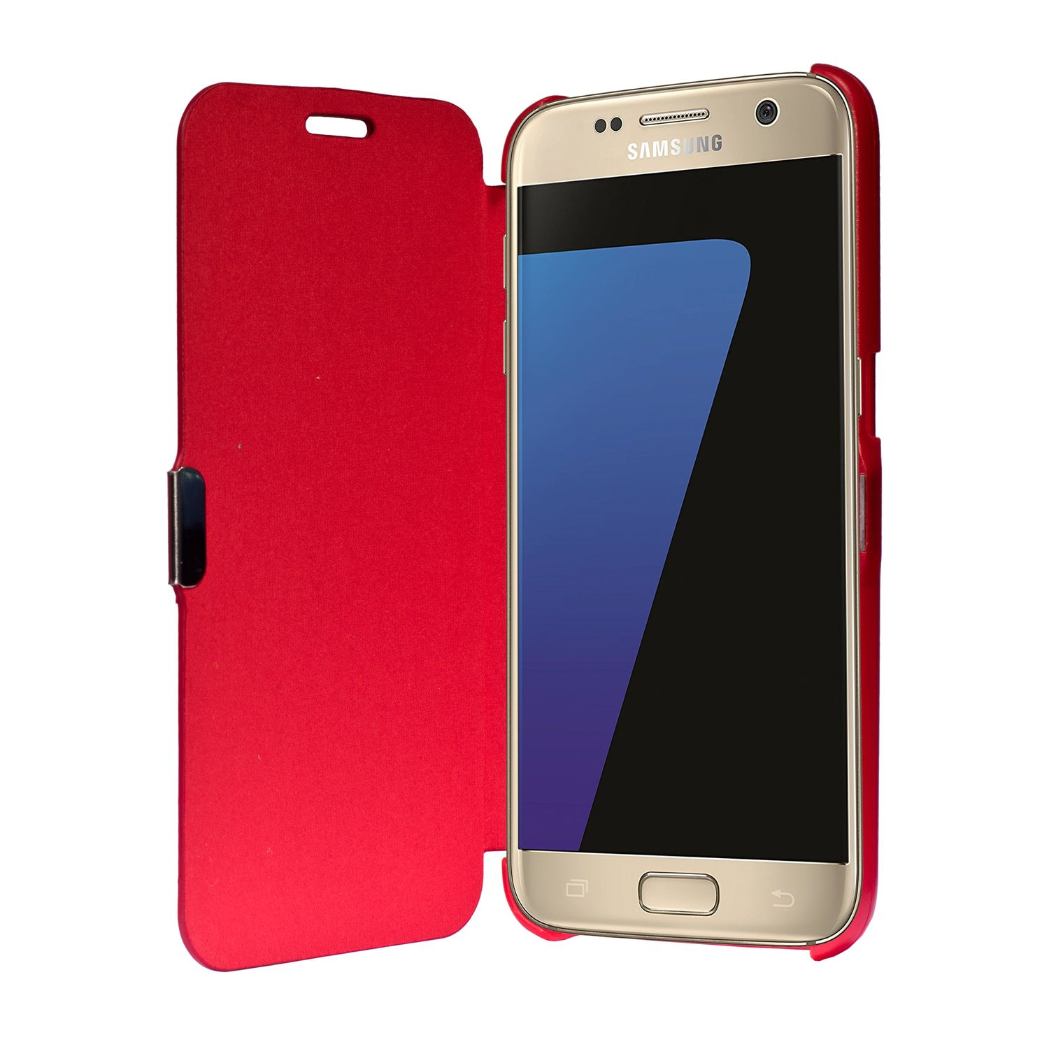 Samsung, Backcover, Schutzhülle, Rot S7 DESIGN Edge, KÖNIG Galaxy