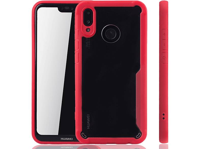 KÖNIG DESIGN Schutzhülle, Backcover, Huawei, P20 Lite, Rot