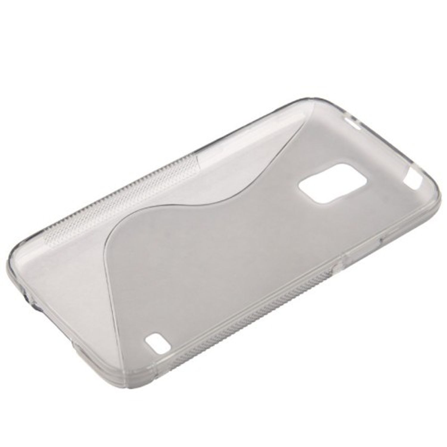 Transparente Smartphone-Hülle auf weißem Hintergrund.