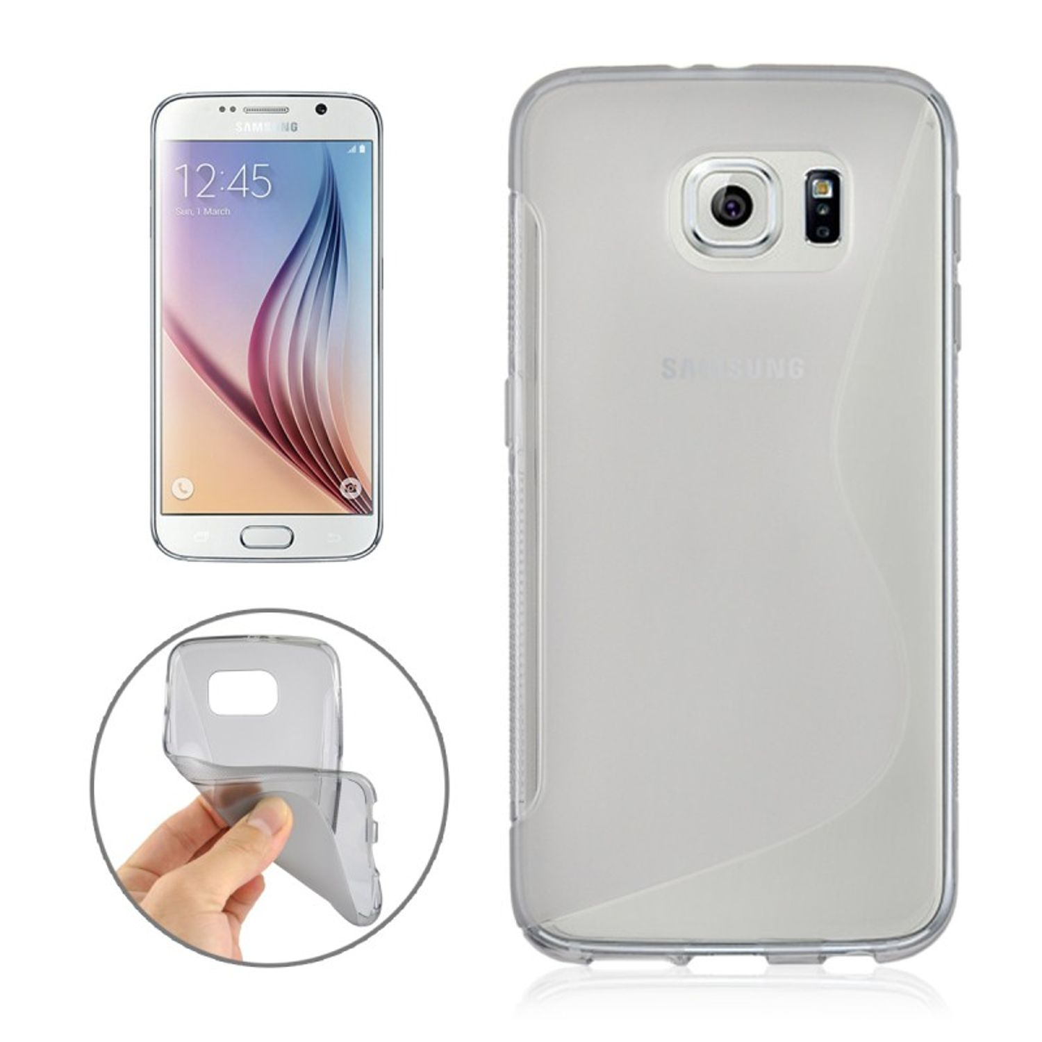 DESIGN Schutzhülle, Galaxy S6, Backcover, KÖNIG Grau Samsung,