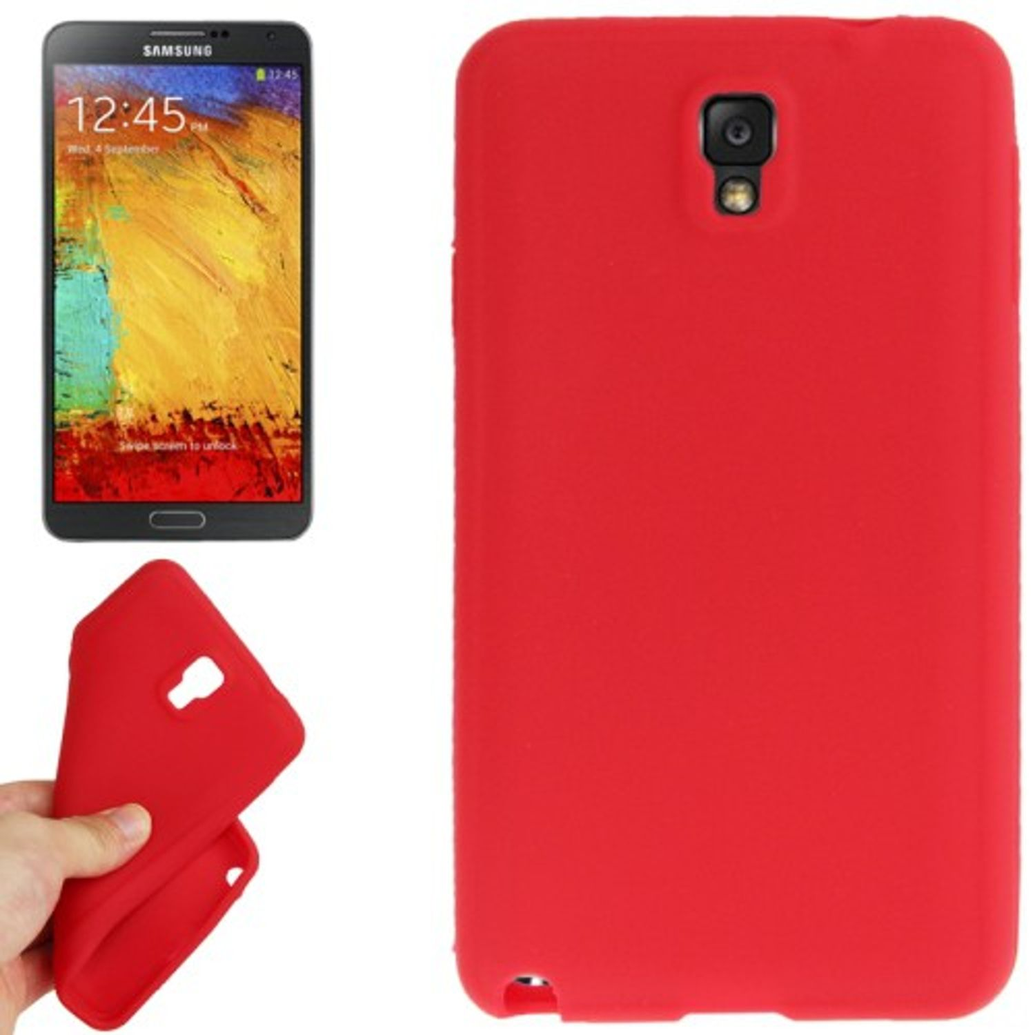 KÖNIG DESIGN Schutzhülle, Backcover, Samsung, Rot Note 3, Galaxy