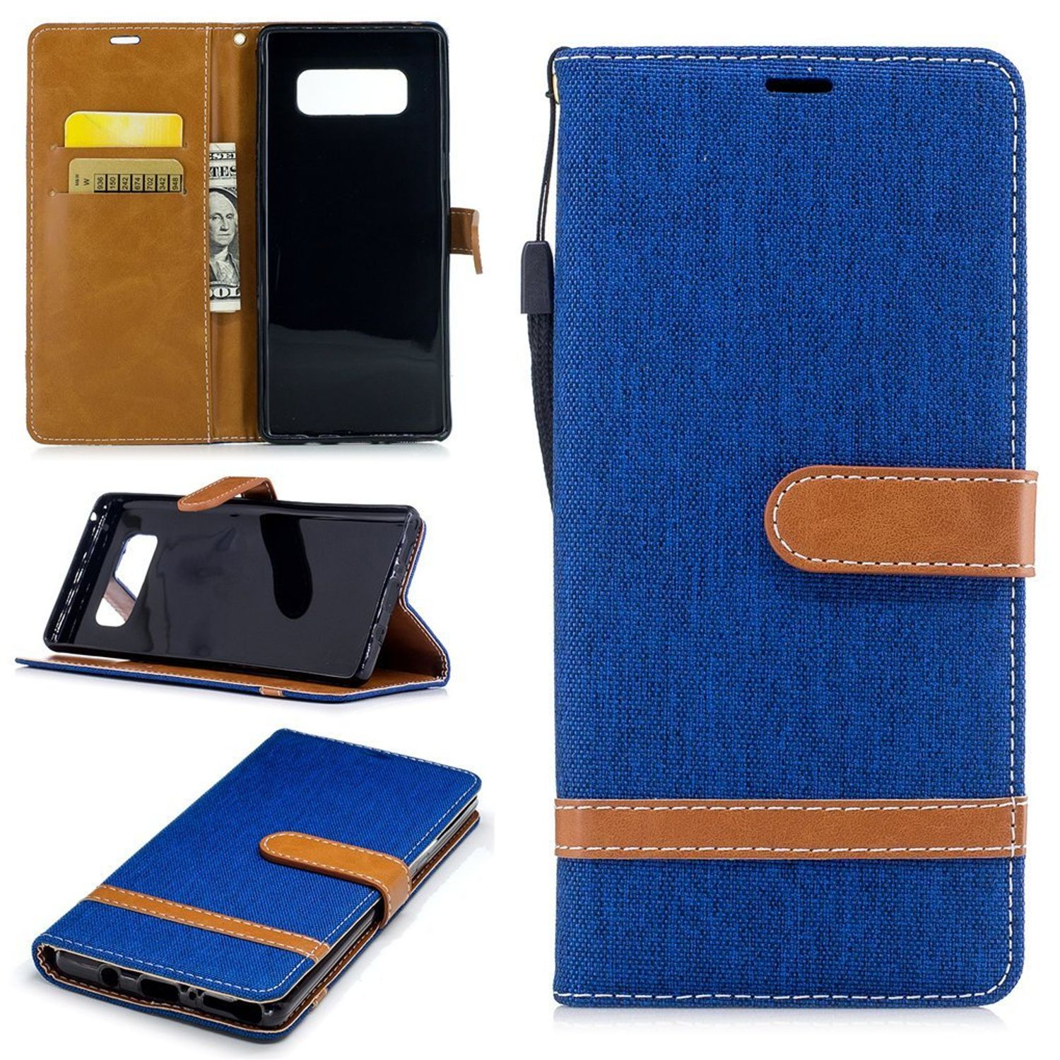 Schutzhülle, KÖNIG Galaxy Note Samsung, Bookcover, DESIGN 8, Blau